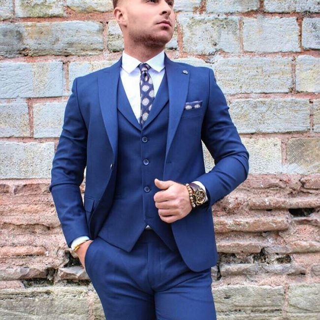 14 Blue Suit Vest & Matching Blue Suit