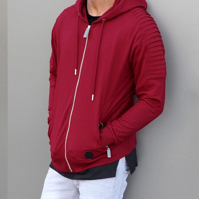 19 Zip Up Hoodie with a Stylish Louvered Style