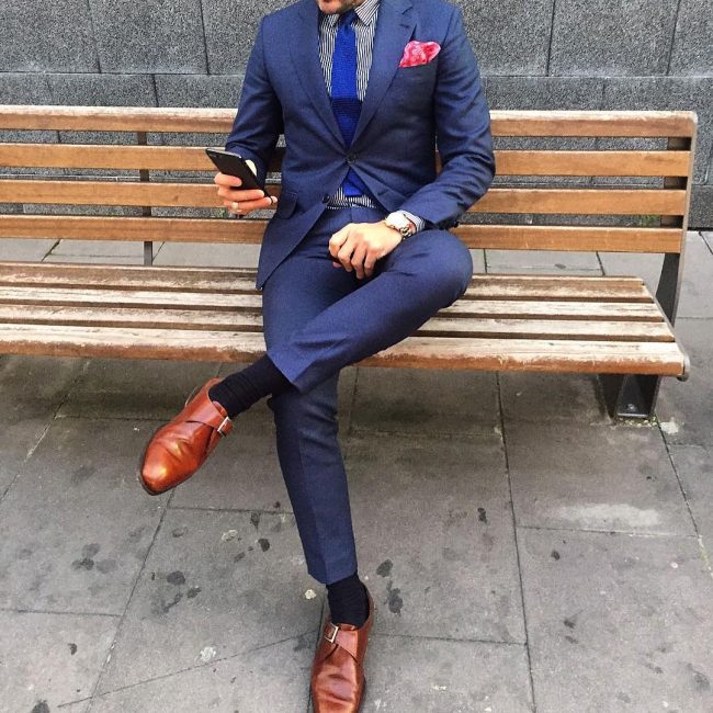 21 Fitted Designer Blue Suit