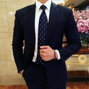 24 Black and Blue Fitted Suit of the Fall