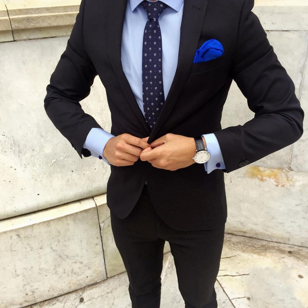 25 Spectacular Black Suit and Blue Tie Ideas – Splendid and Unique