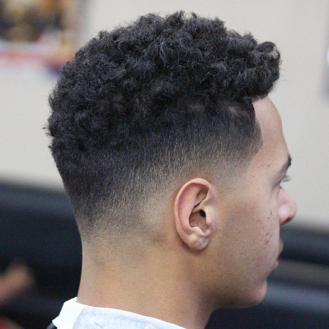 29 Thick Curls with Smooth Fade