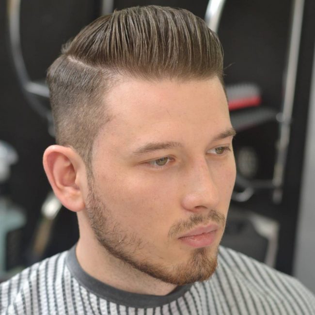 34 Sculpted Pomp with Natural Parting