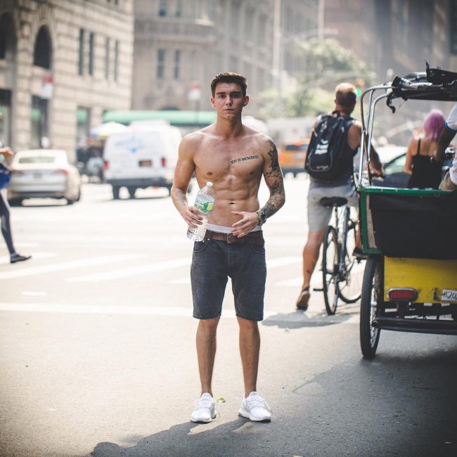 39 Shirtless Style With Athletic Sneakers