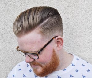 47 Classic Two-Tone Pomp with Taper Fade