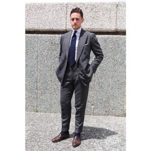 6 Grey Fitted Suit & Brown Loafers