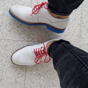 20 Cream-White Leather Casual Shoes