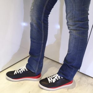 22 Black-Red- White Low Sneakers