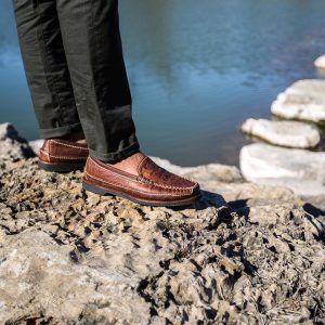 7 Brown Hand Sewn Rugged Loafers