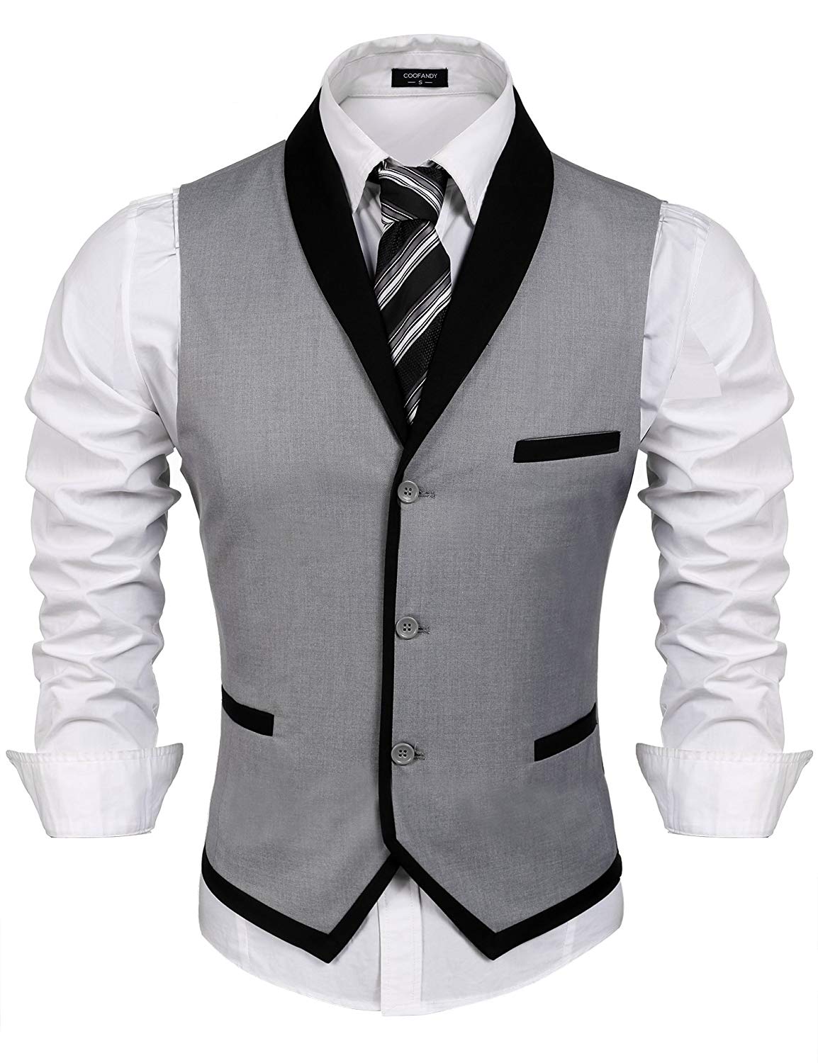COOFANDY Men's Suit Vest Slim Fit Business Wedding Waistcoat