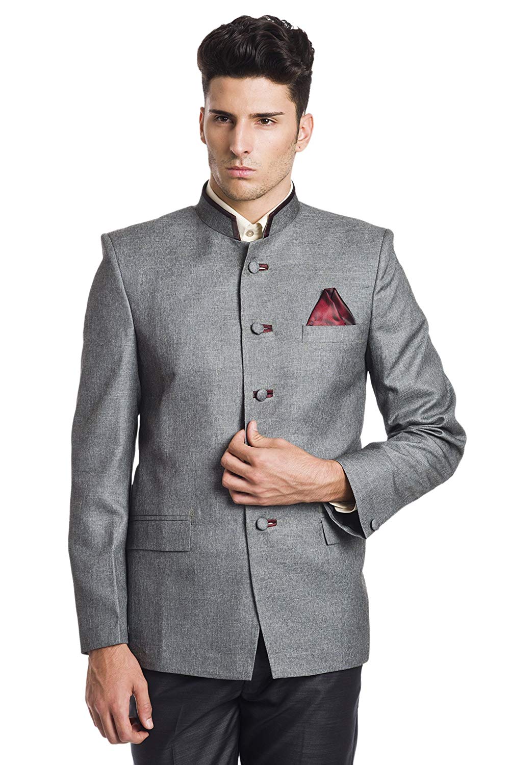 WINTAGE Men's Linen Blend Bandhgala Nehru Mandarin Blazer -Two Colors