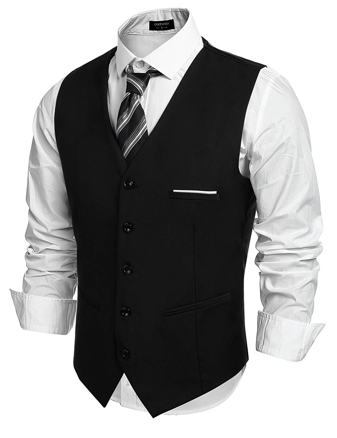 COOFANDY Men's Fashion Formal Slim Fit Business Dress Suit Vest Waistcoat