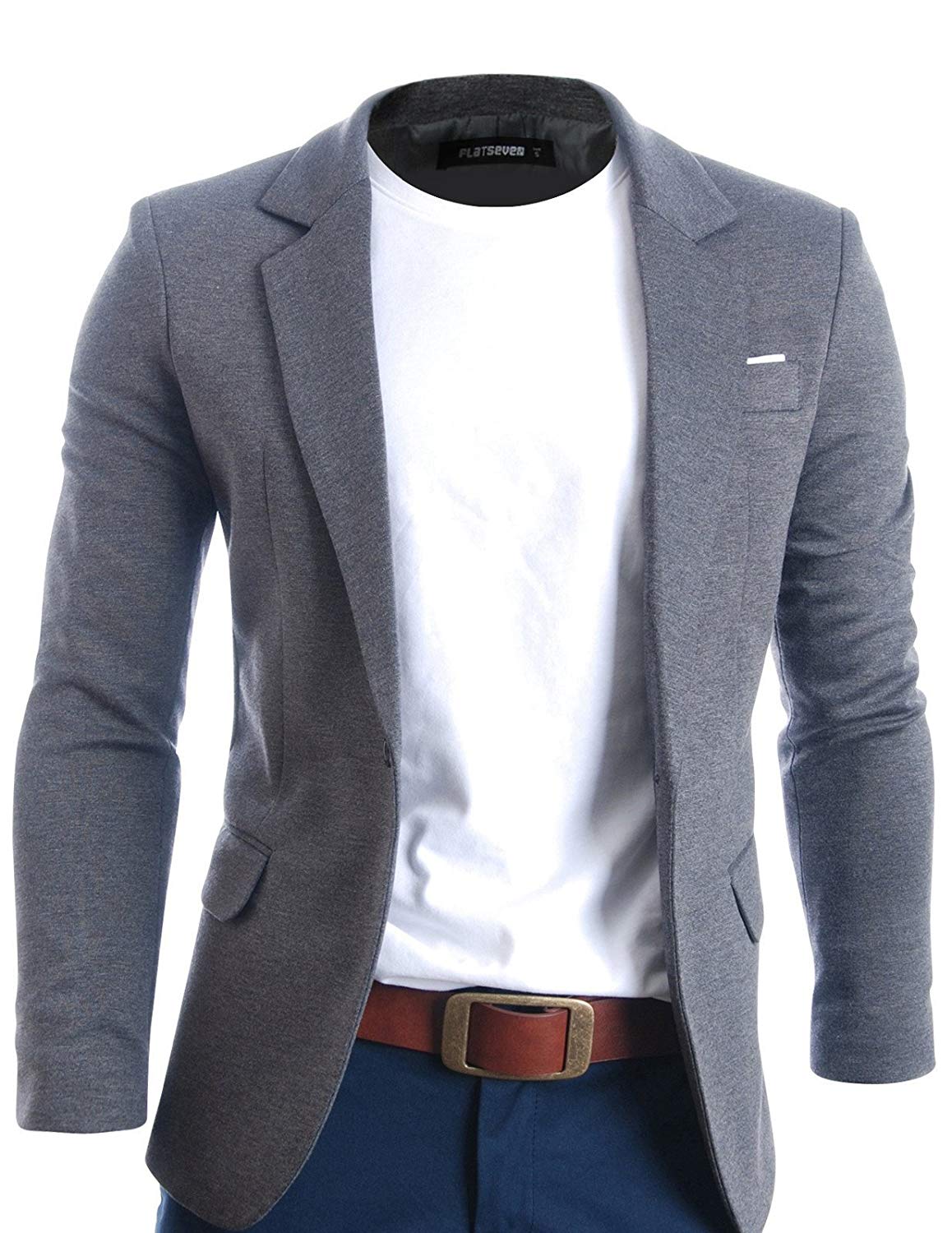 FLATSEVEN Mens Fit Casual Premium Blazer Jacket