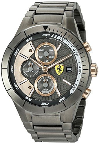 Scuderia Ferrari Men's Quartz Resin Casual Watch, Color Black (Model:...