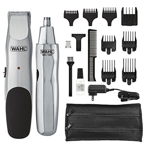 Wahl Groomsman Cord/Cordless Beard, Mustache, Hair & Nose Hair Trimmer for Detailing...